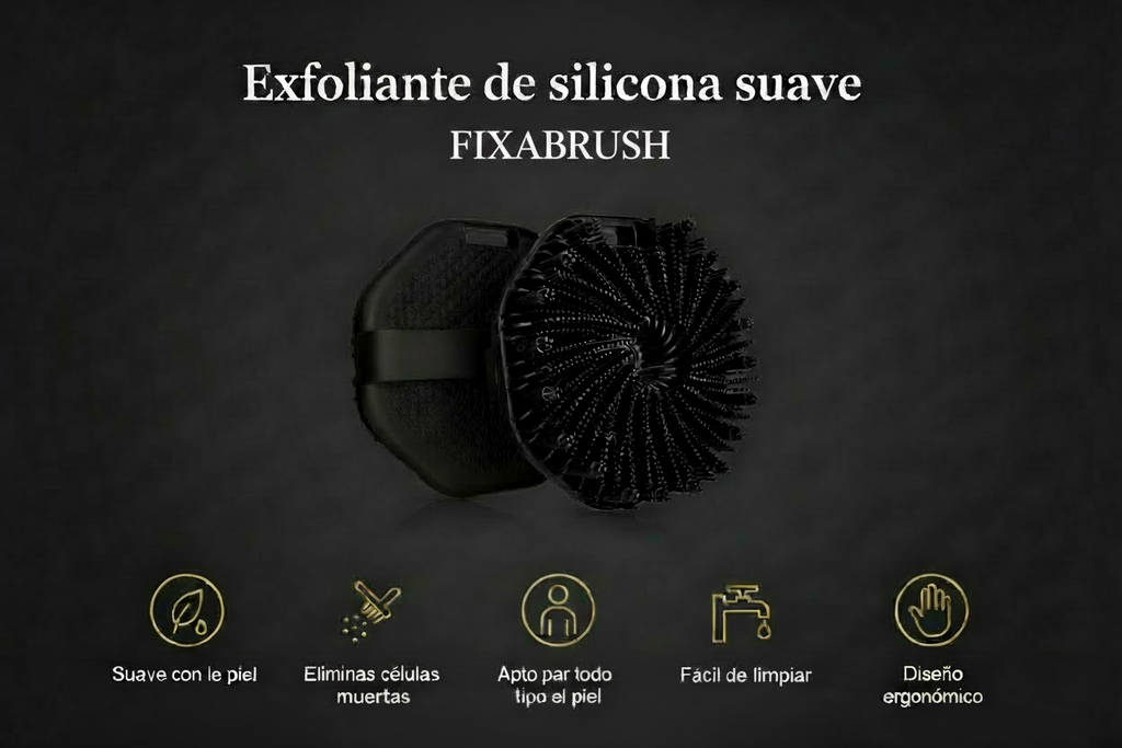 Infografía Exfoliante fixabrush - Negro
